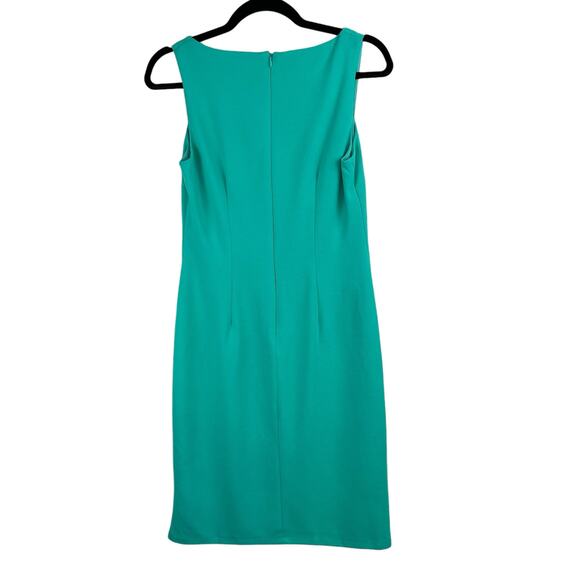 Donna Morgan Teal Green Crepe Strappy Sleeveless Cut Out Sheath Midi Dress 8 NWT - Picture 3 of 13